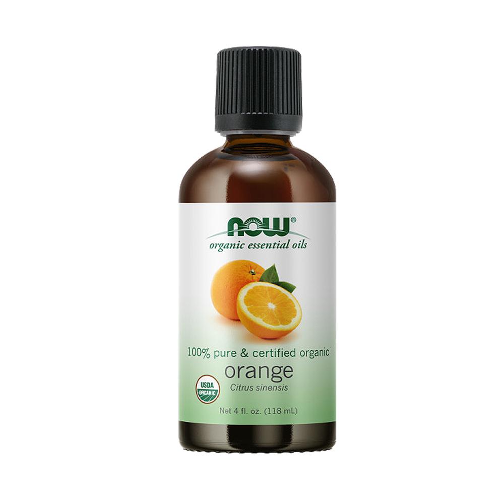 NOW Essential Oils, Organic Orange Oil, Uplifting Aromatherapy Scent, Cold Pressed, 100% Pure, Vegan, Child Resistant Cap, 4-Ounce (30ml) (118 ml) - Bloom Concept