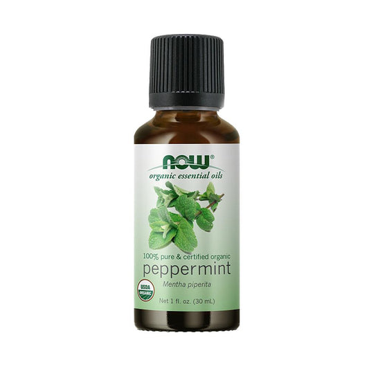 NOW Essential Oils, Organic Peppermint Oil, Invigorating Aromatherapy Scent, Steam Distilled, 100% Pure, Vegan, Child Resistant Cap, 1-Ounce (30ml) - Bloom Concept