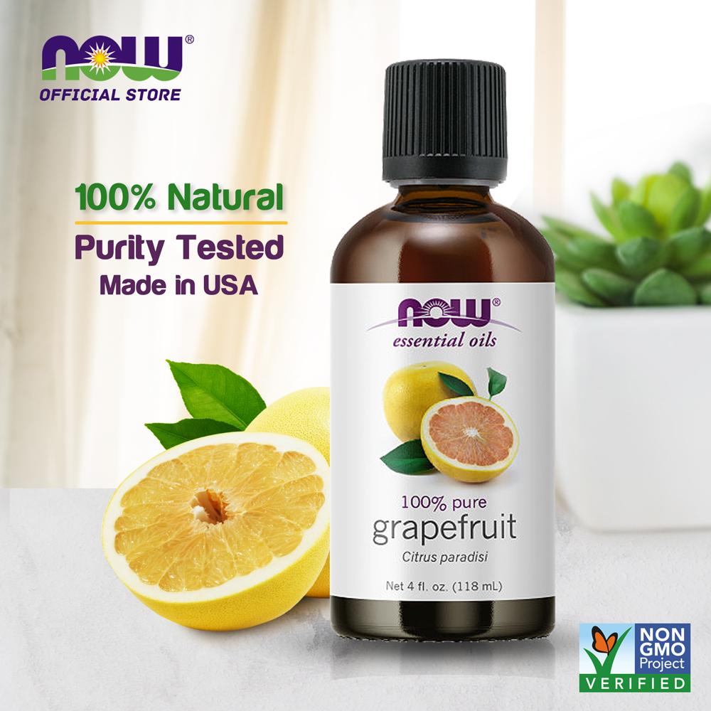 NOW Essential Oils, Grapefruit Oil, Sweet Citrus Aromatherapy Scent, Cold Pressed, 100% Pure, Vegan, Child Resistant Cap, 4-Ounce (118 ml) - Bloom Concept