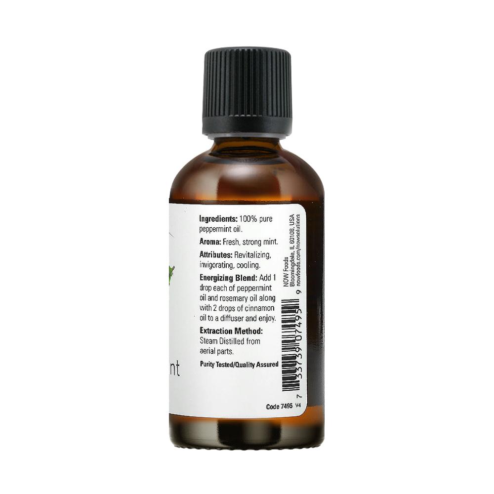 NOW Essential Oils, Peppermint Oil, Invigorating Aromatherapy Scent, Steam Distilled, 100% Pure, Vegan, Child Resistant Cap, 2-Ounce (59ml) Essential oils NOW Foods USA