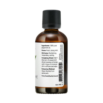 NOW Essential Oils, Peppermint Oil, Invigorating Aromatherapy Scent, Steam Distilled, 100% Pure, Vegan, Child Resistant Cap, 2-Ounce (59ml) Essential oils NOW Foods USA