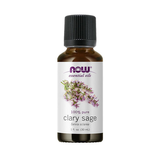 NOW Essential Oils, Clary Sage Oil, Focusing Aromatherapy Scent, Steam Distilled, 100% Pure, Vegan, Child Resistant Cap, 1-Ounce (30ml) - Bloom Concept