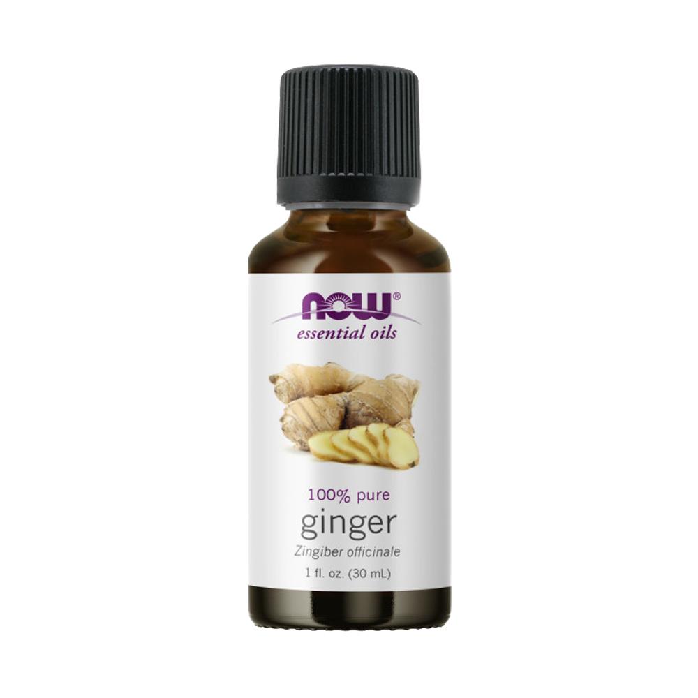 NOW FOODS Essential Oils, Ginger Oil, Spicy Aromatherapy Scent, Steam Distilled, 100% Pure, Vegan, Child Resistant Cap, 1-Ounce (30 ml) - Bloom Concept