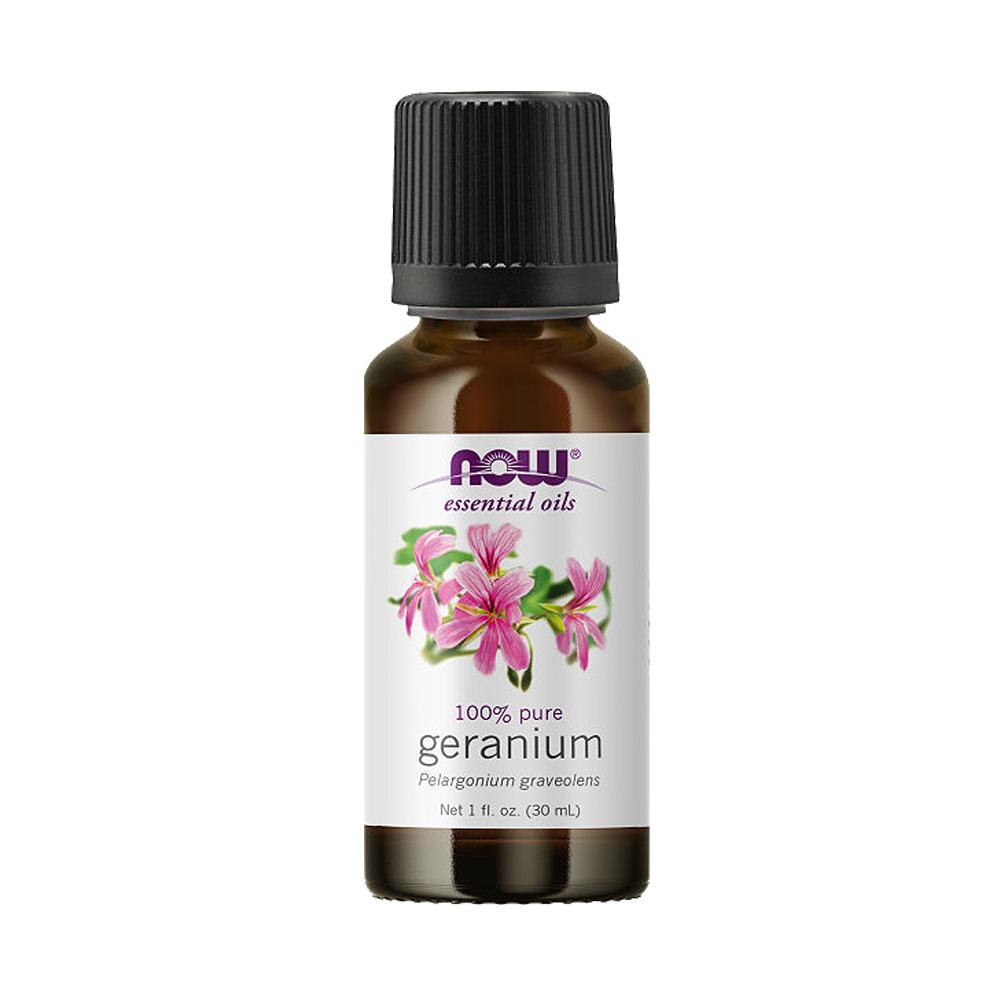 NOW Essential Oils, Geranium Oil, Soothing Aromatherapy Scent, Steam Distilled, 100% Pure, Vegan, Child Resistant Cap, 1-Ounce (30ml) - Bloom Concept
