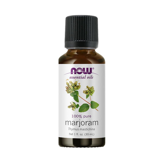 NOW Essential Oils, Marjoram Oil, Normalizing Aromatherapy Scent, Cold Pressed, 100% Pure, Vegan, Child Resistant Cap, 1-Ounce (30ml) - Bloom Concept