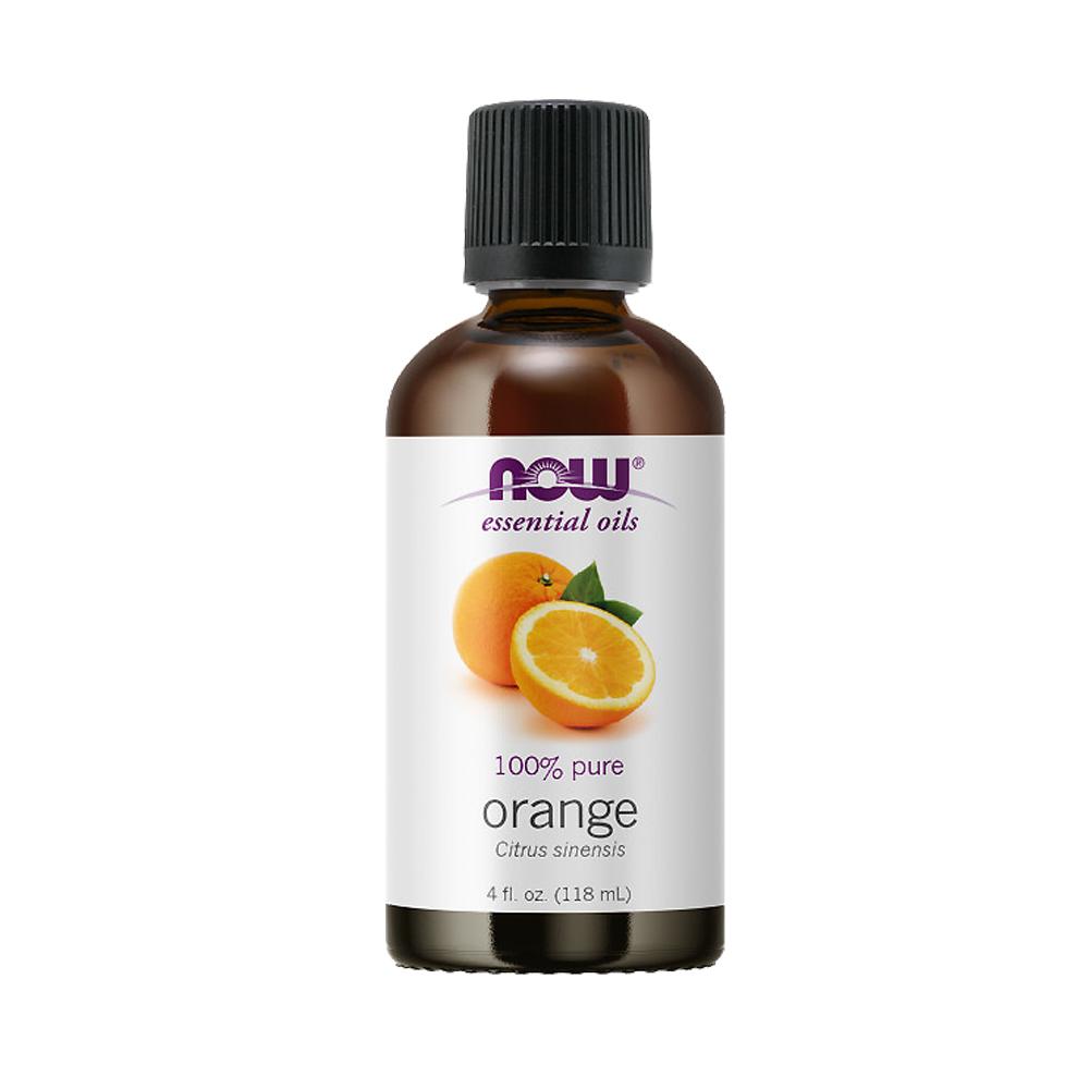 NOW FOODS Essential Oils, Orange Oil, Uplifting Aromatherapy Scent, Cold Pressed, 100% Pure, Vegan, Child Resistant Cap, 4-Ounce (118ml) - Bloom Concept