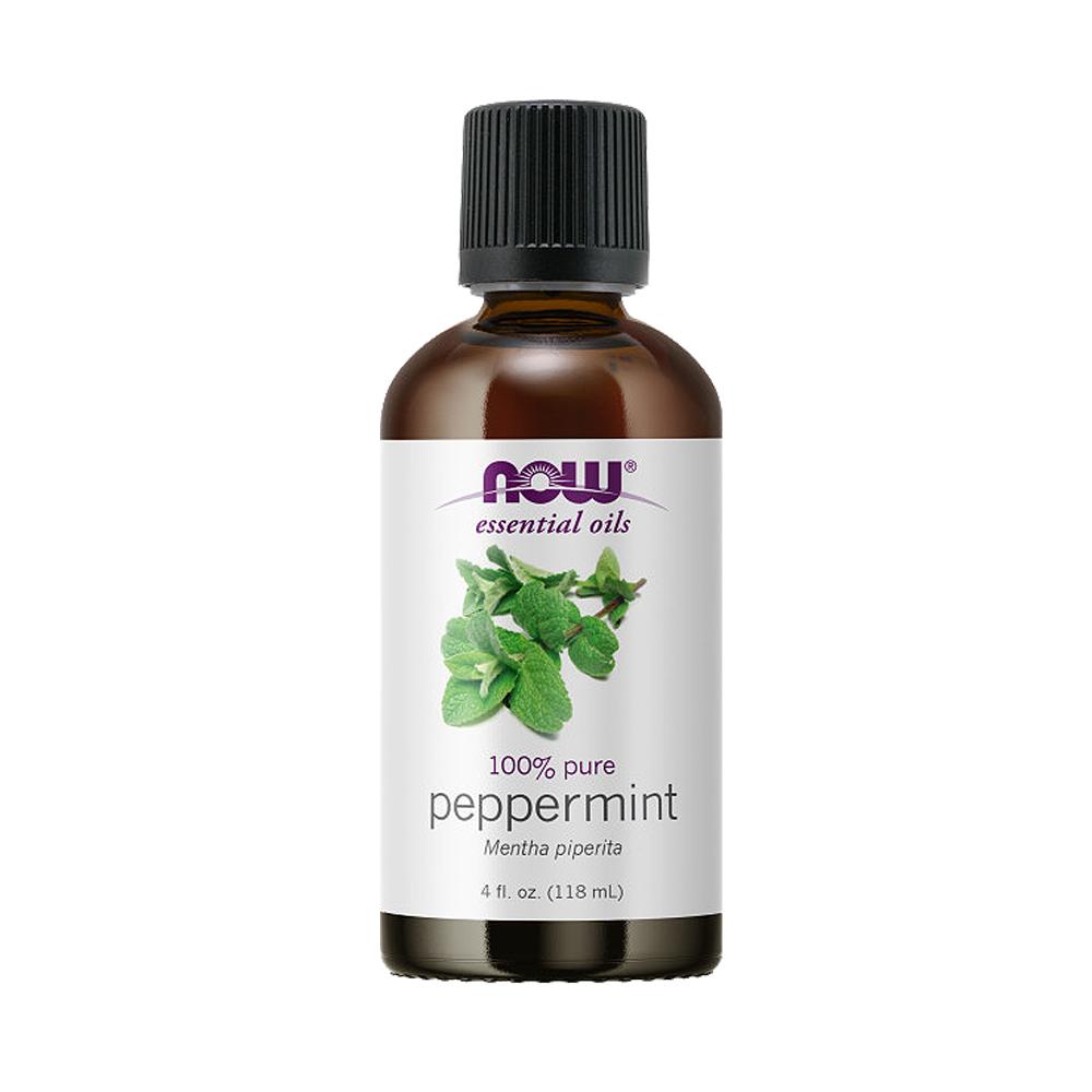 NOW FOODS Essential Oils, Peppermint Oil, Invigorating Aromatherapy Scent, Steam Distilled, 100% Pure, Vegan, Child Resistant Cap, 4-Ounce (118ml) - Bloom Concept
