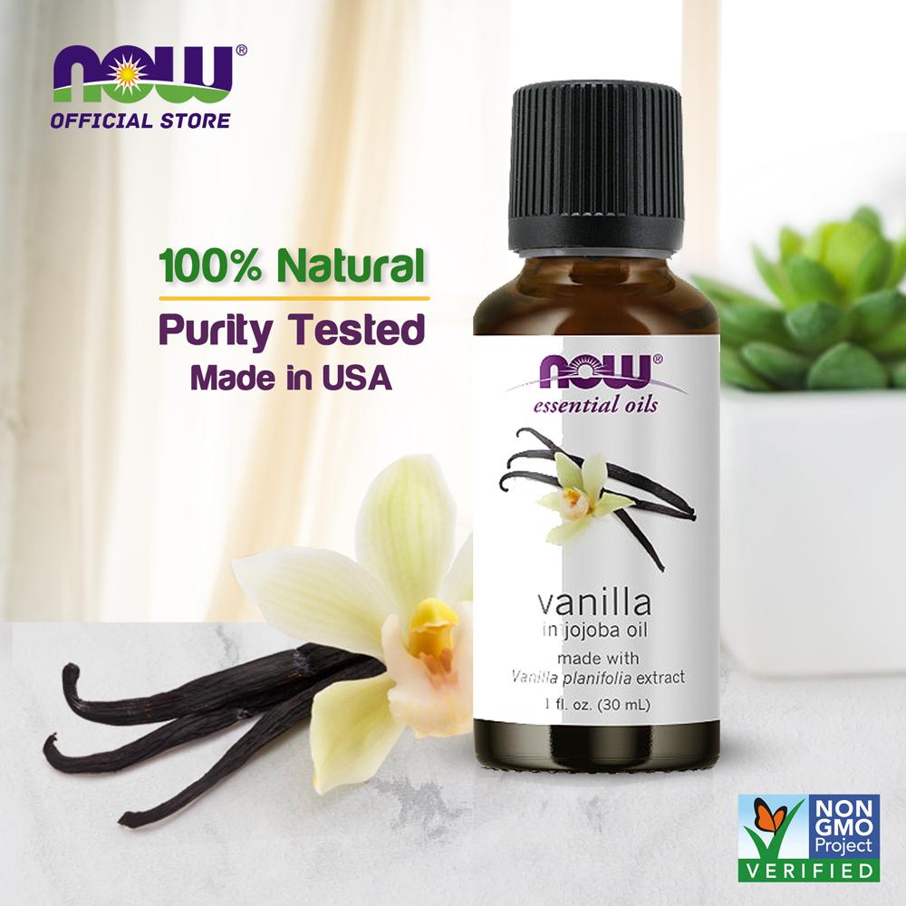 (Best by 07/24) NOW Foods Vanilla Oil, Blend of Pure Vanilla Bean Extract in Pure Jojoba Oil, 1-Ounce (30ml) - Bloom Concept