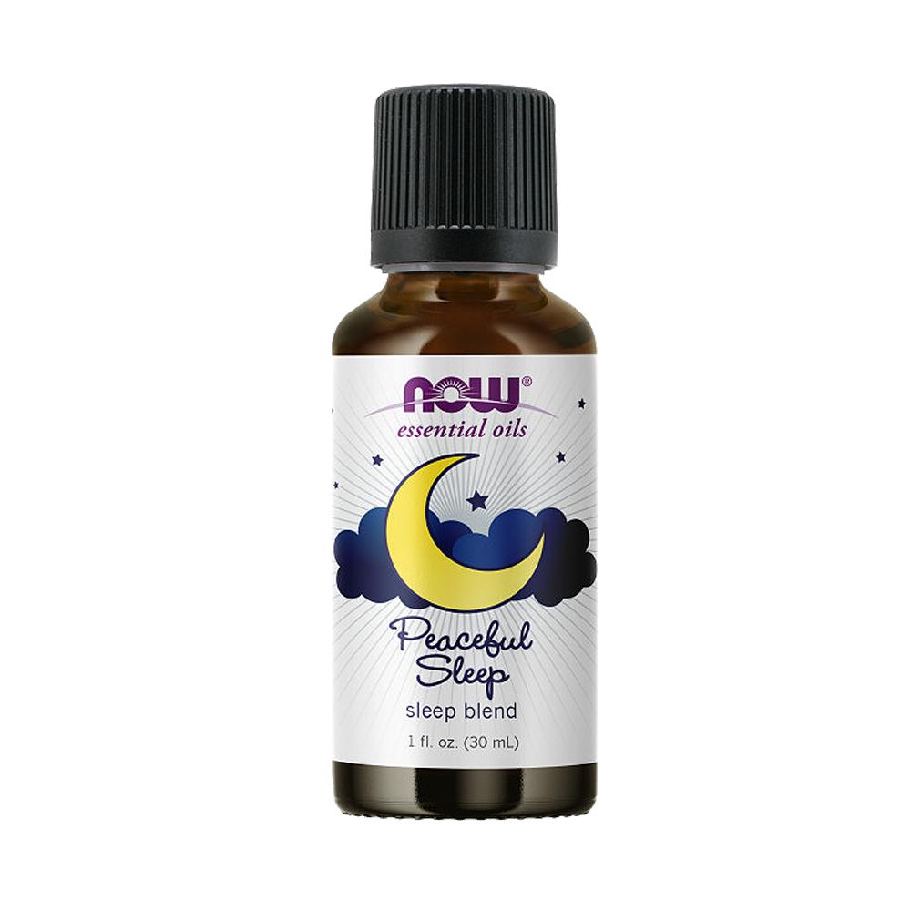NOW Essential Oils, Peaceful Sleep Oil Blend, Relaxing Aromatherapy Scent, Blend of Pure Essential Oils, Vegan, Child Resistant Cap, 1-Ounce (30ml) - Bloom Concept