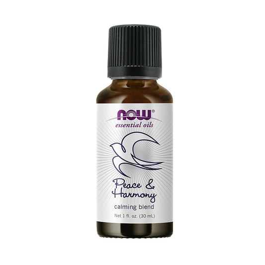 NOW Essential Oils, Peace & Harmony Oil Blend, Calming Aromatherapy Scent, Blend of Pure Essential Oils, Vegan, Child Resistant Cap, 1-Ounce (30ml) - Bloom Concept