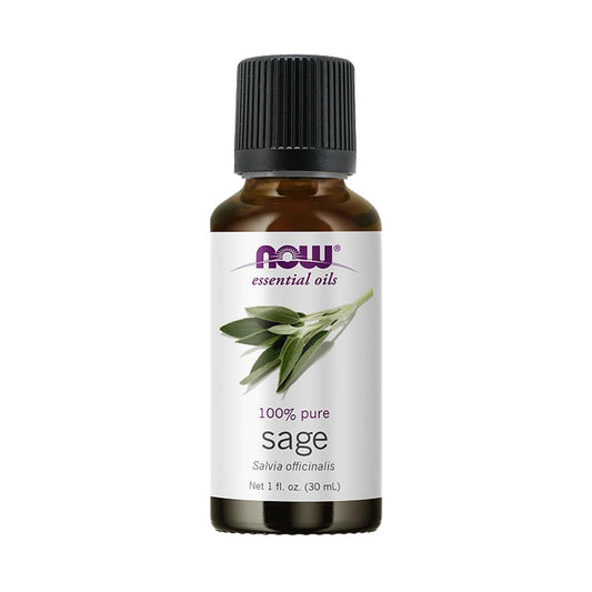 NOW Essential Oils, Sage Oil, Normalizing Aromatherapy Scent, Steam Distilled, 100% Pure, Vegan, Child Resistant Cap, 1-Ounce (30ml) - Bloom Concept