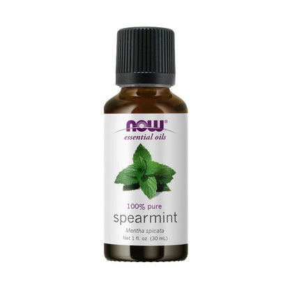 NOW FOODS Essential Oils, Spearmint Oil, Stimulating Aromatherapy Scent, Steam Distilled, 100% Pure, Vegan, Child Resistant Cap, 1-Ounce (30 ml) Essential oils NOW Foods USA