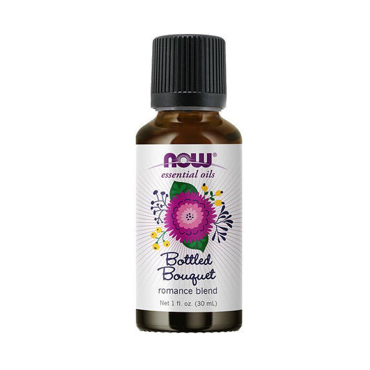 NOW Essential Oils, Bottled Bouquet Oil Blend, Floral Aromatherapy Scent, Blend of Pure Essential Oils, Vegan, Child Resistant Cap, 1-Ounce (30ml) - Bloom Concept