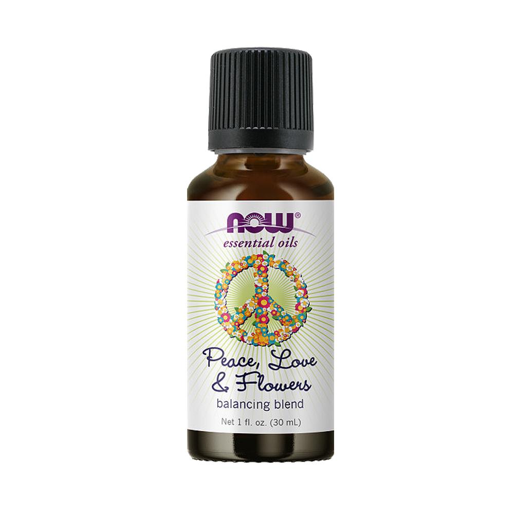 NOW Essential Oils, Peace, Love and Flowers, Sweet Floral Aromatherapy Scent, Blend of Pure Essential Oils, Vegan, Child Resistant Cap, 1-Ounce (30ml) - Bloom Concept