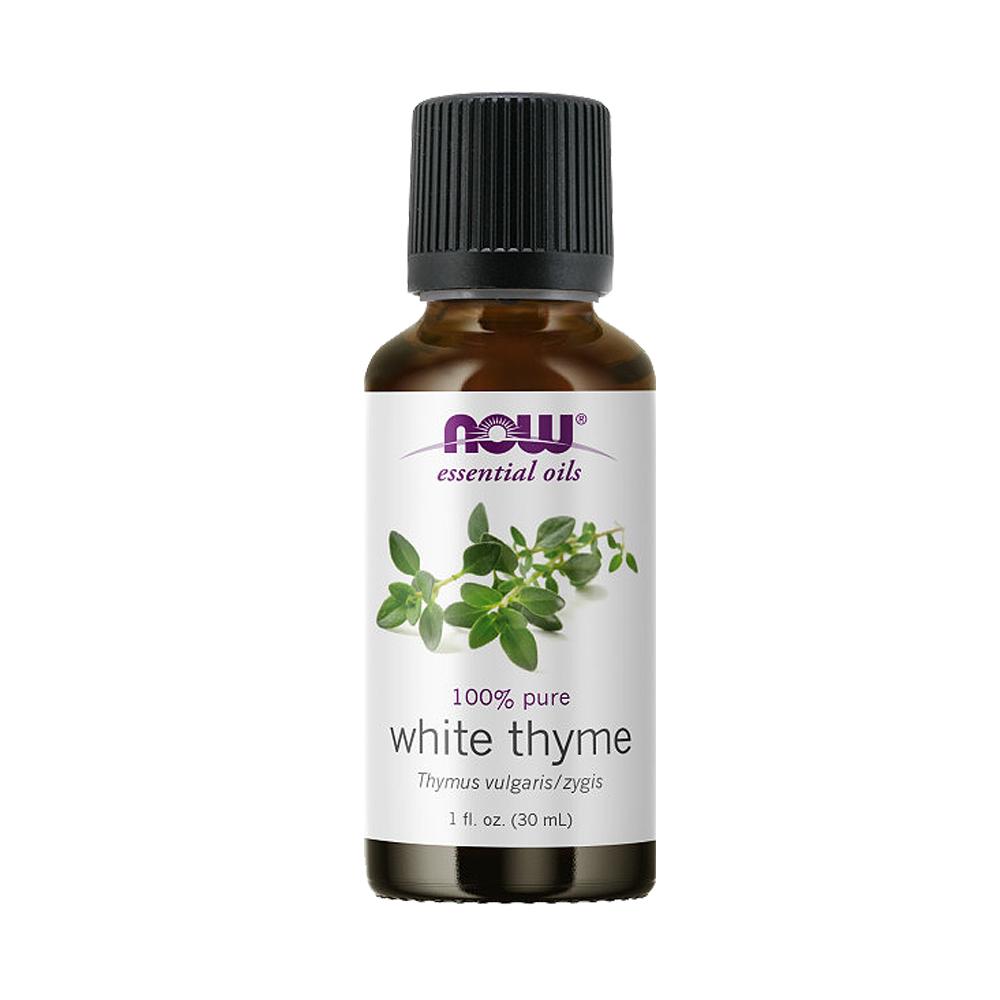 NOW Essential Oils, White Thyme Oil, Empowering Aromatherapy Scent, Steam Distilled, 100% Pure, Vegan, Child Resistant Cap, 1-Ounce (30ml) - Bloom Concept