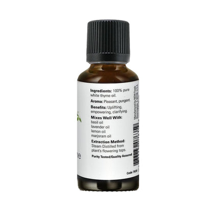 NOW Essential Oils, White Thyme Oil, Empowering Aromatherapy Scent, Steam Distilled, 100% Pure, Vegan, Child Resistant Cap, 1-Ounce (30ml) Essential oils NOW Foods USA