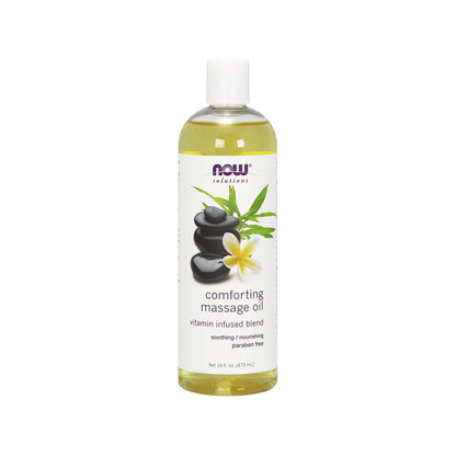 NOW Solutions, Comforting Massage Oil, Vitamin Infused Blend, Soothing and Nourishing, 16-Ounce (473 ml) Massage Oils NOW Foods USA