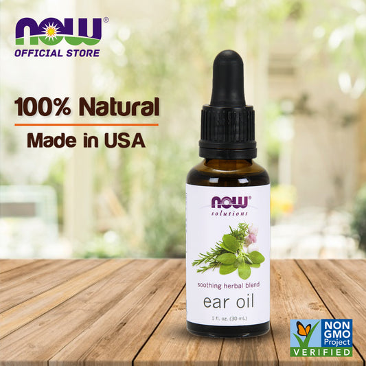 NOW Solutions, Ear Oil, Soothing Herbal Blend, Great on Mild Discomfort or Irritation, 1-Ounce (30 ml) - Bloom Concept
