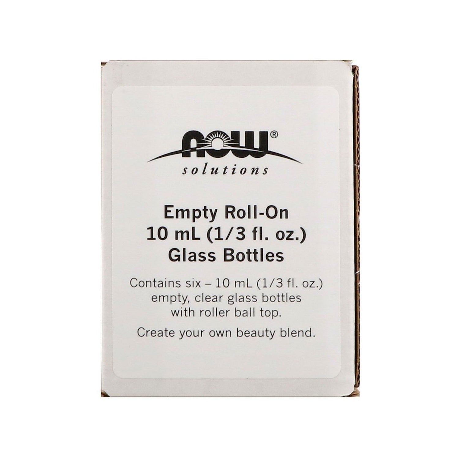 Now Foods, Clear Glass Bottle Roll-On Applicator 10ml, Case of 6 EO Accessories NOW Foods USA