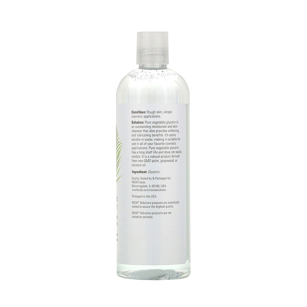 NOW Solutions, Vegetable Glycerin, 100% Pure, Versatile Skin Care, Softening and Moisturizing, 16-Ounce (473 ml) - Bloom Concept