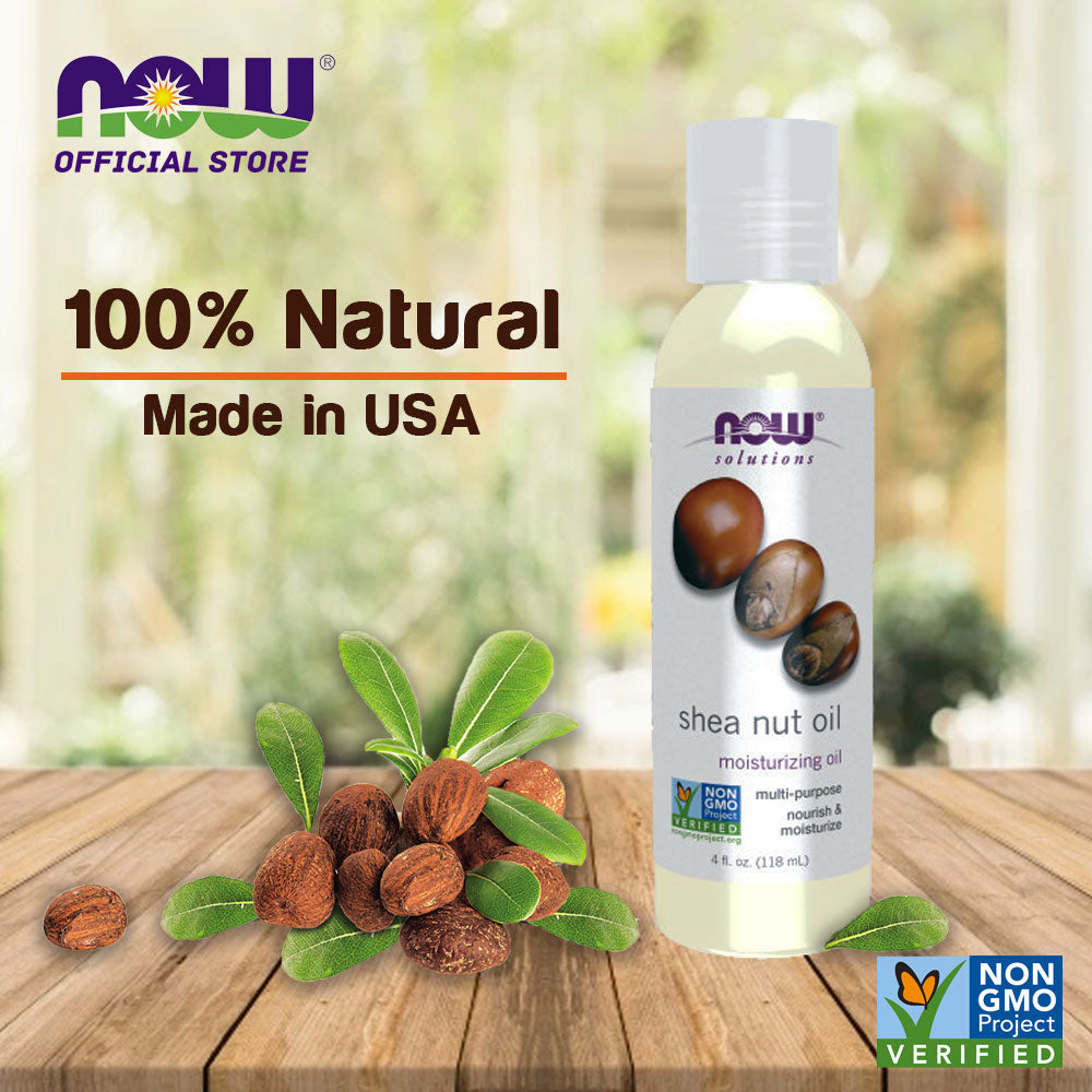 NOW Solutions, Shea Nut Oil, Multi-Purpose Intense Moisturizing Oil for Skin, Scalp and Hair, 4-Ounce (118ml) - Bloom Concept