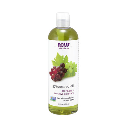 NOW Solutions, Grapeseed Oil, Skin Care for Sensitive Skin, Light Silky Moisturizer for All Skin Types, 16-Ounce (473 ml) Personal Care NOW Foods USA