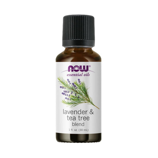 (Best by 09/24) NOW FOODS Lavender & Tea Tree Oil, Stimulating Aromatherapy Scent, Blend of Pure Lavender Oil and Pure Tea Tree Oil, Vegan, (30 ml) - Bloom Concept