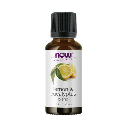 NOW FOODS Essential Oils, Lemon & Eucalyptus Oil Blend, Invigorating Aromatherapy Scent, Blend of Pure Lemon Oil and Pure Eucalyptus Oil, 1-Ounce (30 ml) - Bloom Concept