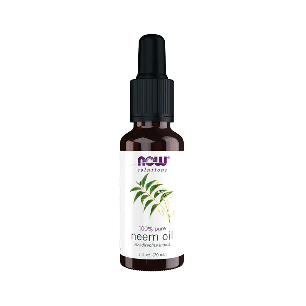 NOW Solutions, Neem Oil, 100% Pure, Made From Azadirachta Indica (Neem) Seed Oil, Natural Relief from Irritation and Other Skin Issues, 1 fl oz (30 ml) - Bloom Concept