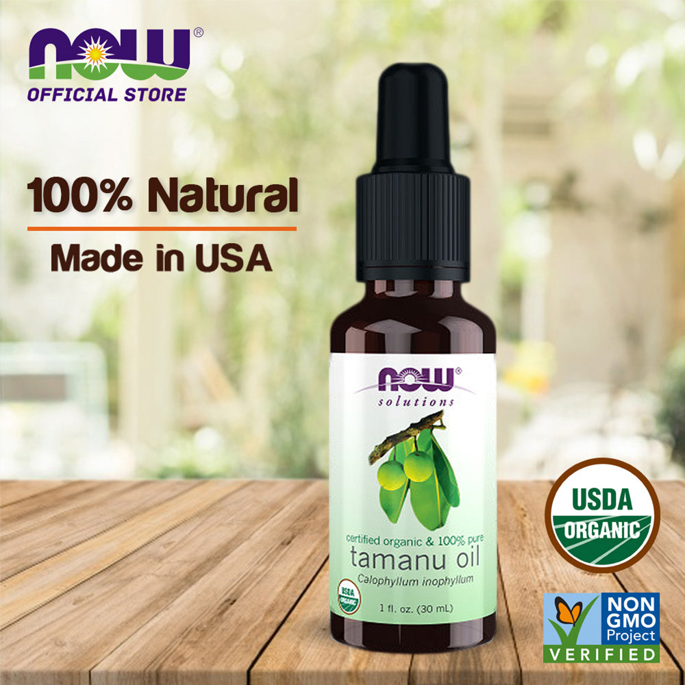 NOW Solutions, Organic Tamanu Oil, Certified Organic and 100% Pure, Promotes Hydration and Rejuvenation, 1-Ounce (30 ml - Bloom Concept