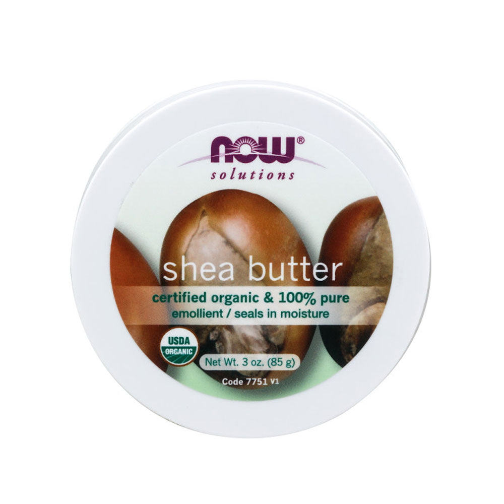 NOW Solutions, Certified Organic Shea Butter, Moisturizer For Rough And Dry Skin, Travel Size, 3-Ounce (85g) - Bloom Concept