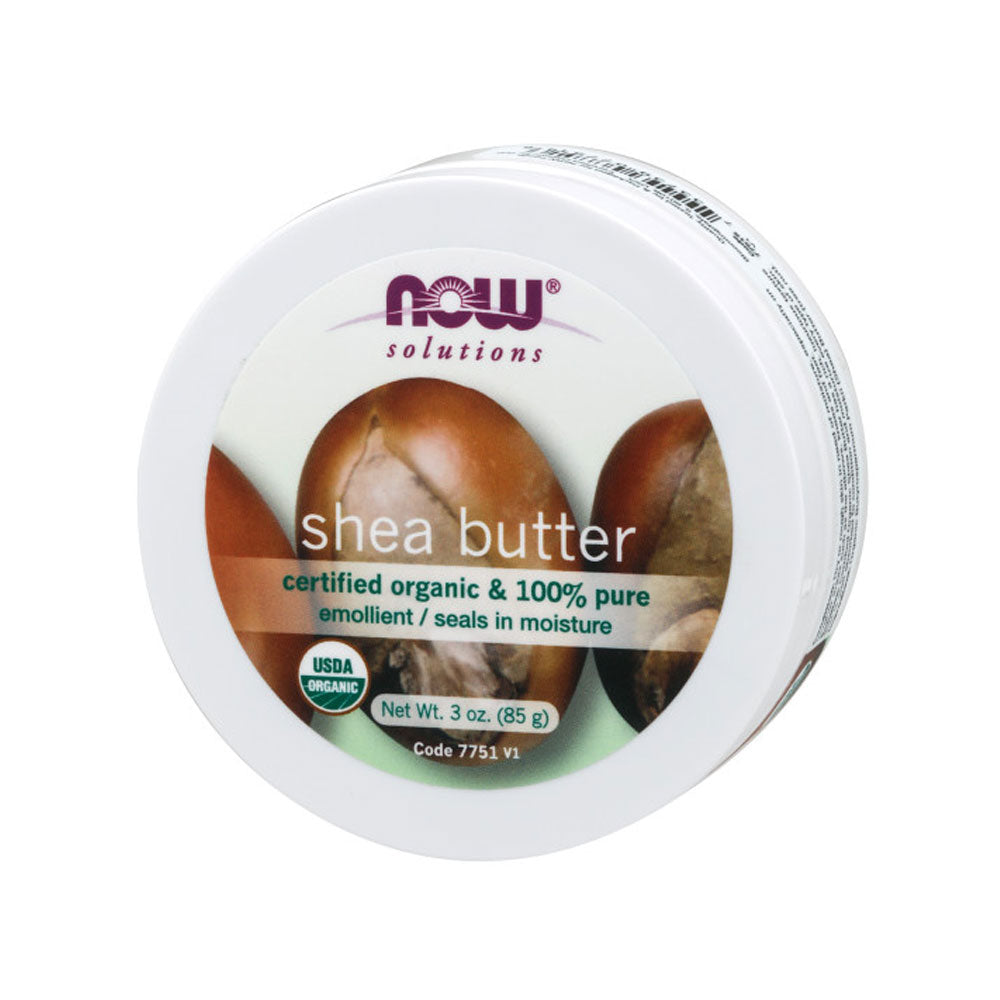 NOW Solutions, Certified Organic Shea Butter, Moisturizer For Rough And Dry Skin, Travel Size, 3-Ounce (85g) - Bloom Concept