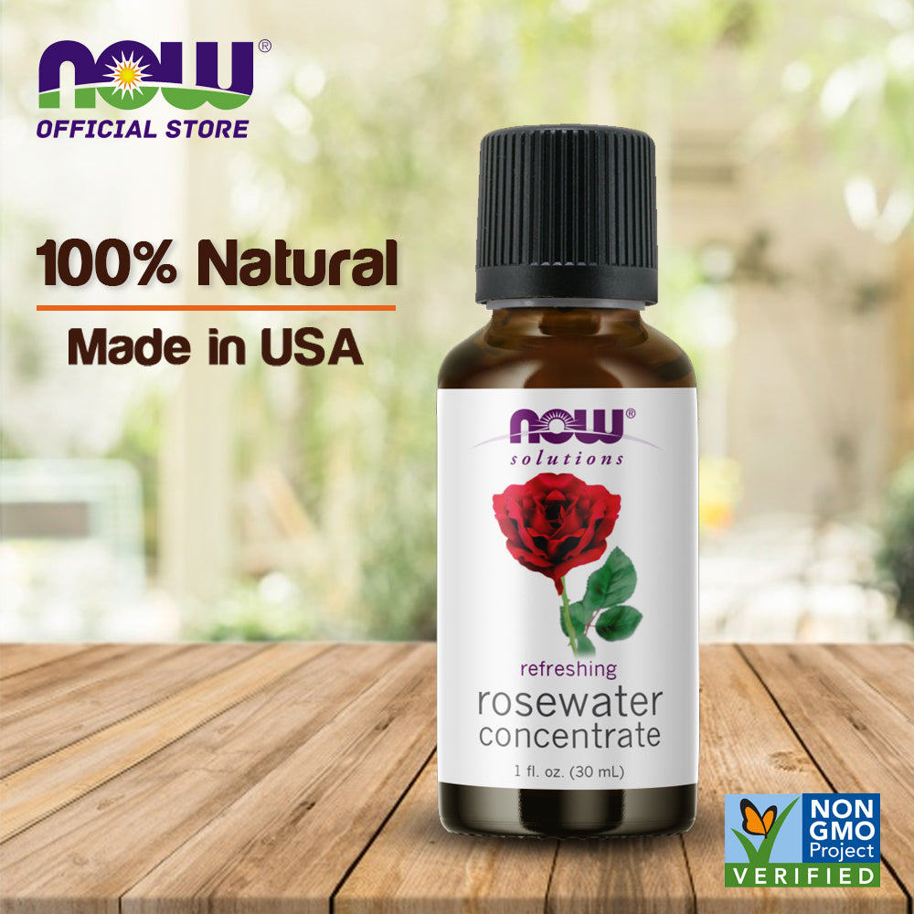 NOW Solutions, Rosewater Concentrate, Refreshing, Multi-Purpose Oil, Potpourri Scent, 1-Ounce (30ml) - Bloom Concept
