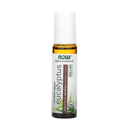NOW Eucalyptus Roll-On, Certified Organic, Clarifying Blend, Steam Distilled, Topical Aromatherapy, 10-mL Essential oils NOW Foods USA