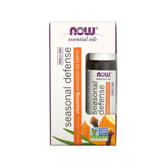 NOW Essential Oils, Seasonal Defense Roll On, Non-GMO Project Verified, Cleansing Blend, Steam Distilled, Topical Aromatherapy, 10-mL - Bloom Concept