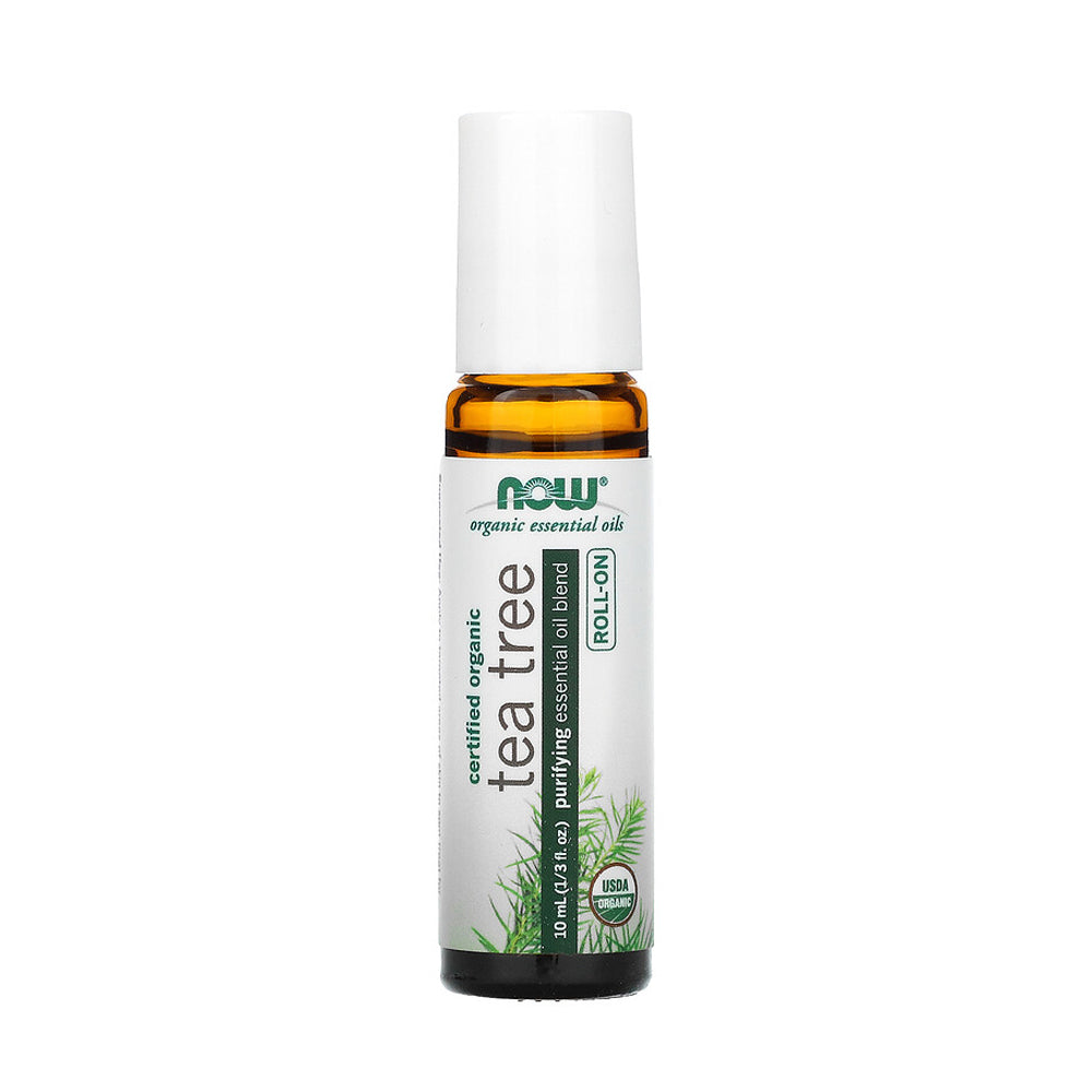 NOW Tea Tree Roll-On, Certified Organic, Purifying Blend, Steam Distilled, Topical Aromatherapy, 10-mL - Bloom Concept