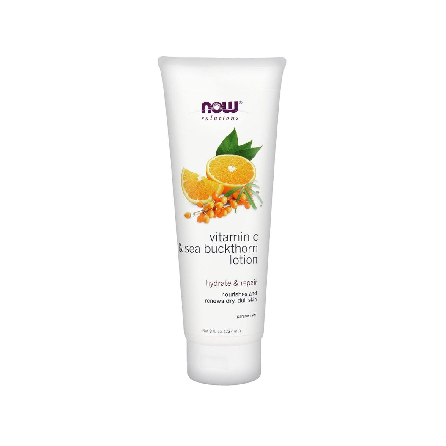 NOW Solutions, Vitamin C and Sea Buckthorn Lotion, Hydrates, Repairs and Nourishes Dry Dull Skin, 8-Ounce (237 ml) - Bloom Concept