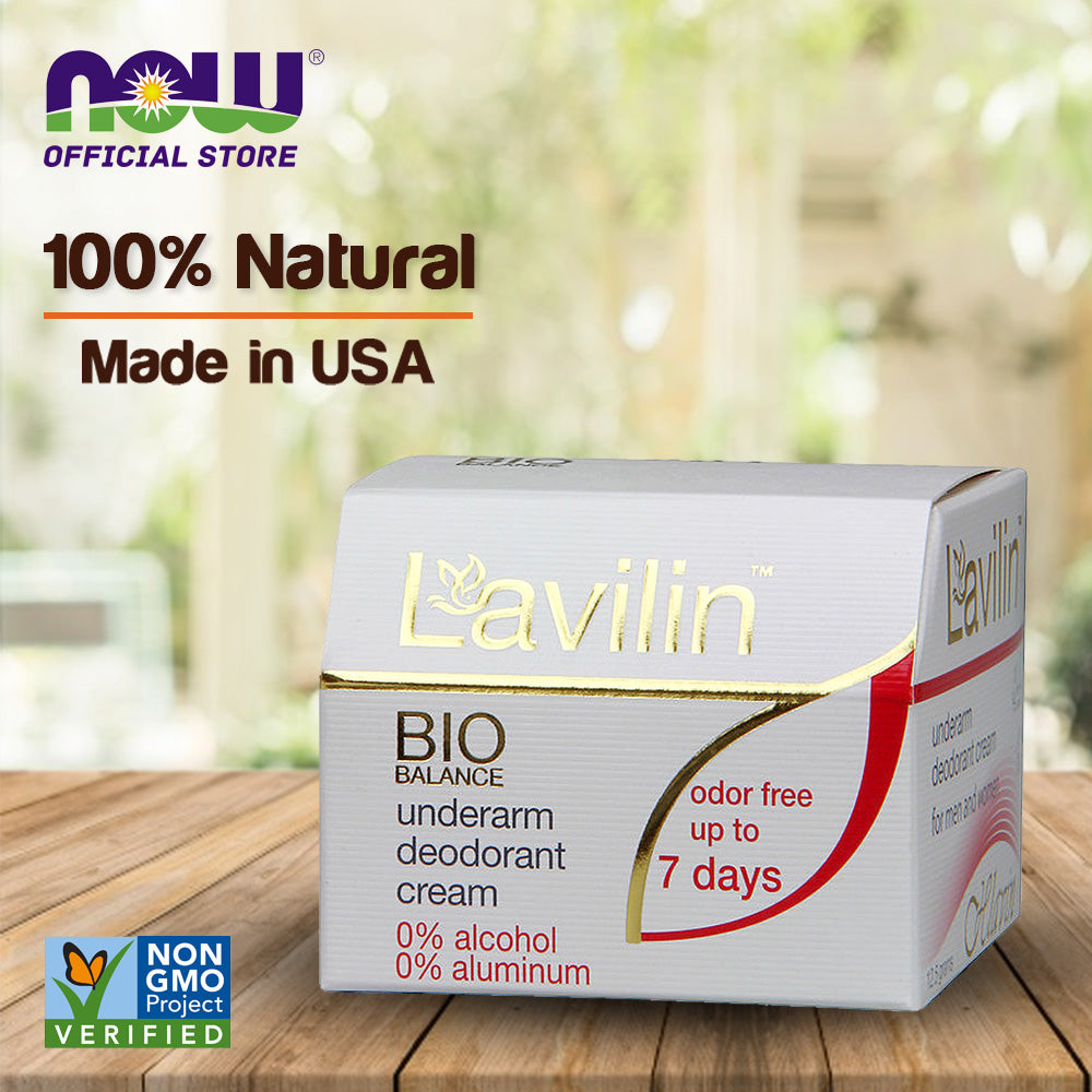 NOW Solutions, Lavilin Deodorant Underarm Cream, Herbal, Odor Free Up to 7 Days, 12.5-Grams 12.5 g Skincare NOW Foods USA