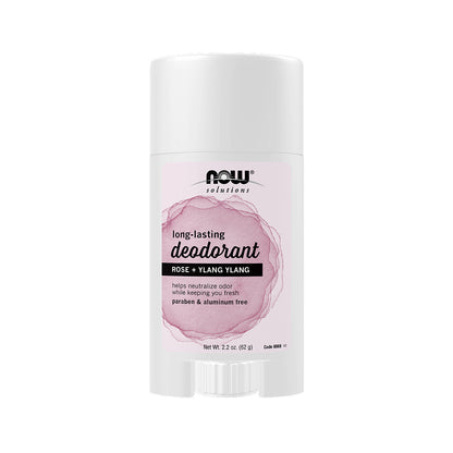 NOW Solutions, Long-Lasting Deodorant Stick, Rose and Ylang Ylang Scent, Odor Neutralizing and Keeps You Fresh, 2.2-Ounce (62 g) Personal Care NOW Foods USA