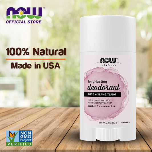 NOW Solutions, Long-Lasting Deodorant Stick, Rose and Ylang Ylang Scent, Odor Neutralizing and Keeps You Fresh, 2.2-Ounce (62 g) - Bloom Concept