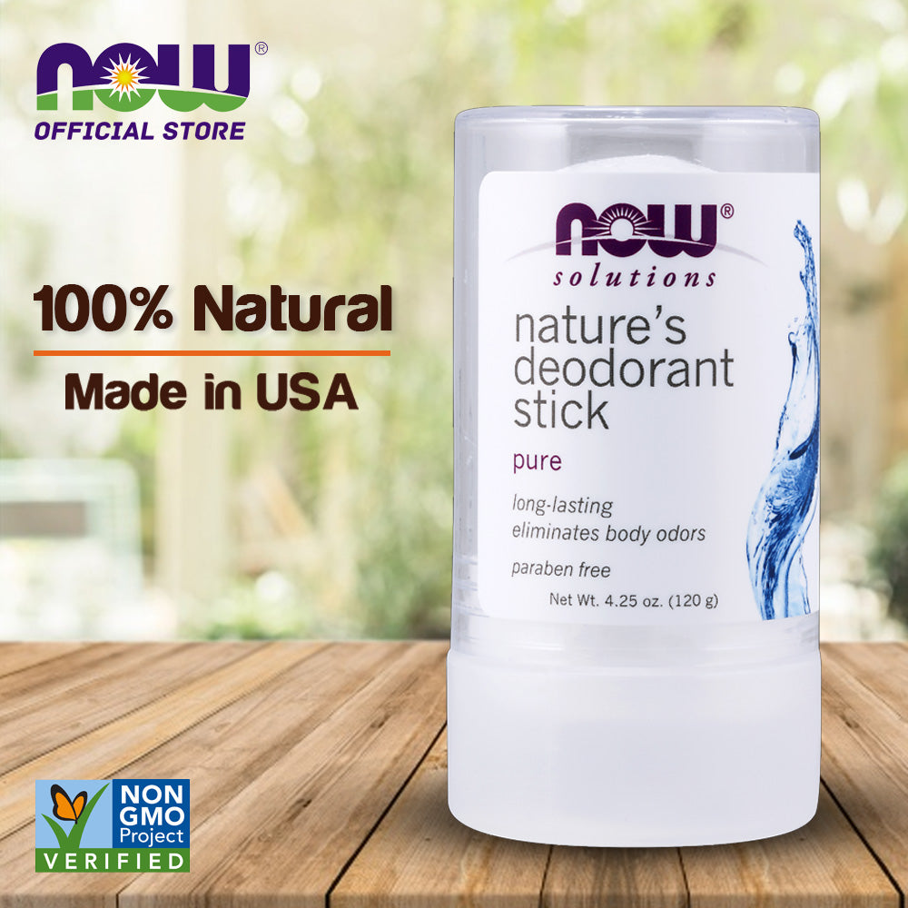 NOW Solutions, Nature's Deodorant Stick, Deodorant Stone, 100% Pure and Natural, Long-Lasting Body Odor Elimination, 3.5 oz. (99 g) - Bloom Concept