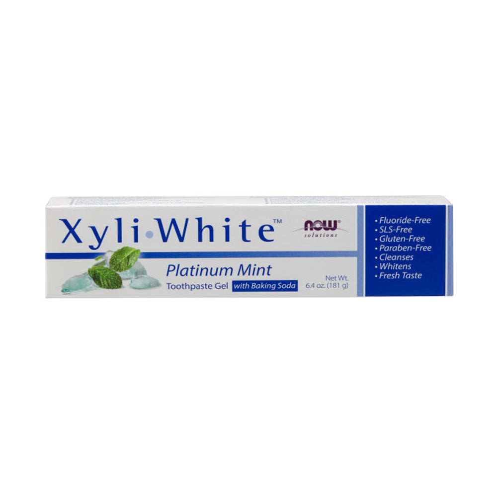 NOW Foods XyliWhite Platinum Mint Toothpaste Gel, 6.4 oz (181g) - Bloom Concept