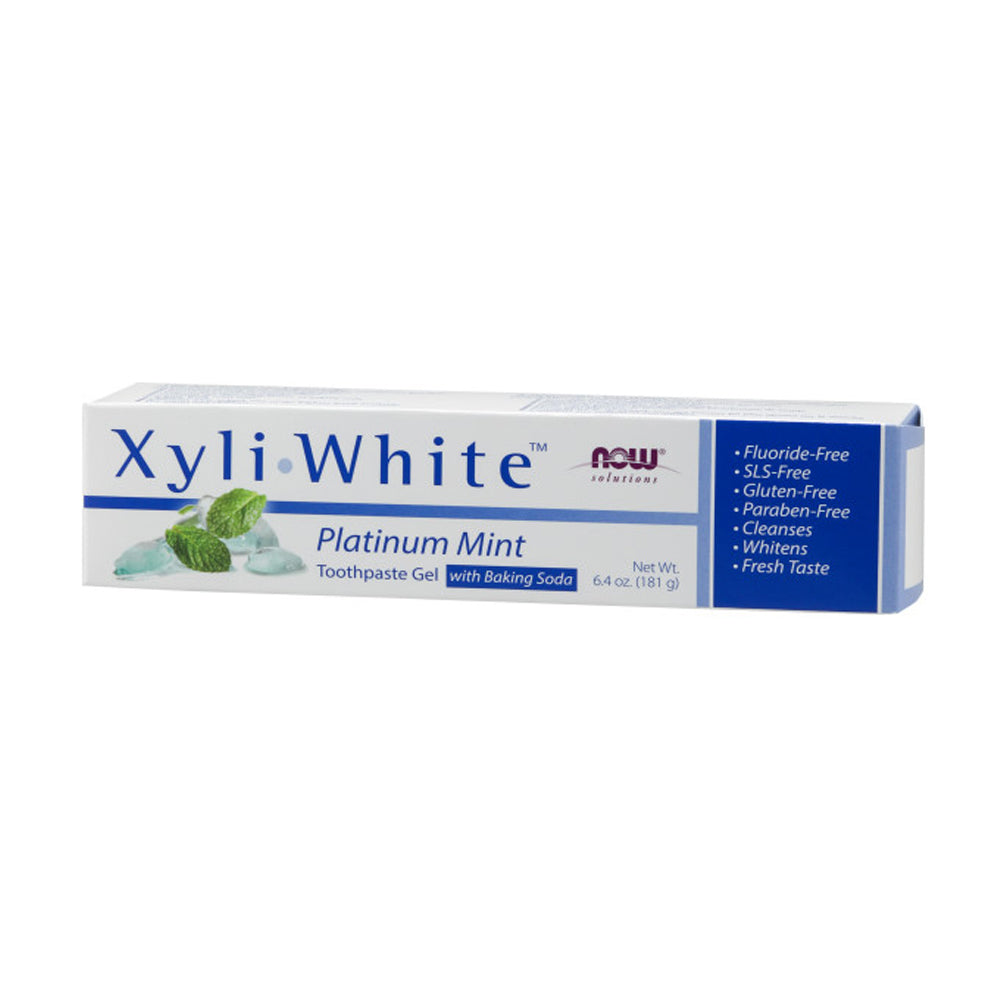 NOW Foods XyliWhite Platinum Mint Toothpaste Gel, 6.4 oz (181g) - Bloom Concept