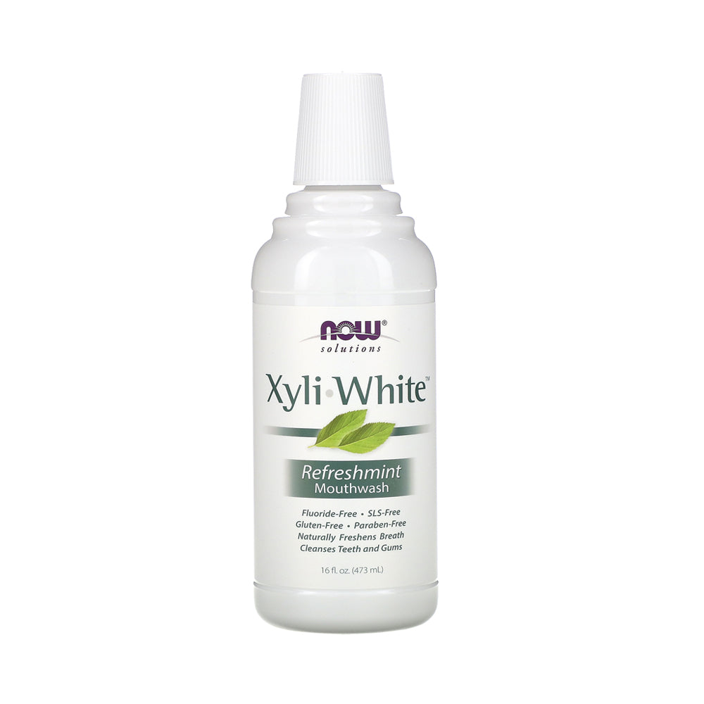 NOW Solutions, Xyliwhite Mouthwash, Refreshmint Flavor, Naturally Freshens Breath, Cleanses Teeth and Gums, 16-Ounce (473 ml) - Bloom Concept