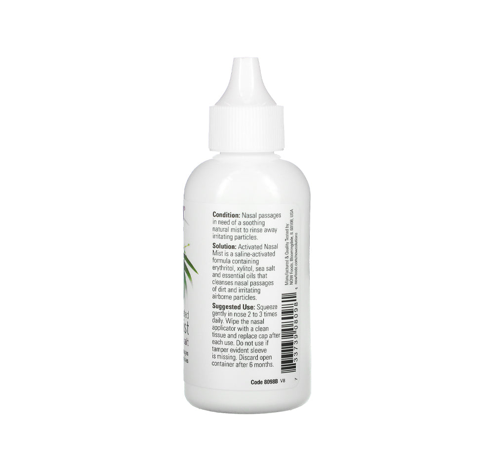 NOW Solutions, Activated Nasal Mist, Soothes Nasal Passages with Erythritol and Sea Salt, 2-Ounce (59 ml) - Bloom Concept