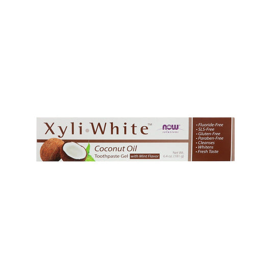 NOW Solutions, Xyliwhite Toothpaste Gel, Coconut Oil, Cleanses and Whitens, Cool Coconut-Mint Taste, 6.4-Ounce (181 g) - Bloom Concept