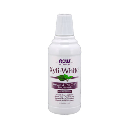 NOW Solutions, Xyliwhite™ Mouthwash, Neem and Tea Tree Flavor, Naturally Freshens Breath, Cleanses Teeth and Gums, 16-Ounce (473ml) Personal Care NOW Foods USA