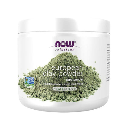 NOW Solutions, European Clay Powder, Pure Powder for a Detox Facial Cleansing Mask, 6-Ounce (170 g) Personal Care NOW Foods USA