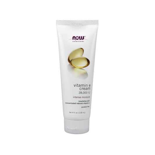 NOW Solutions, Vitamin E Cream 28,000 IU, Intense Moisture, Concentrated Vitamin E, 4-Ounce (118 ml) - Bloom Concept