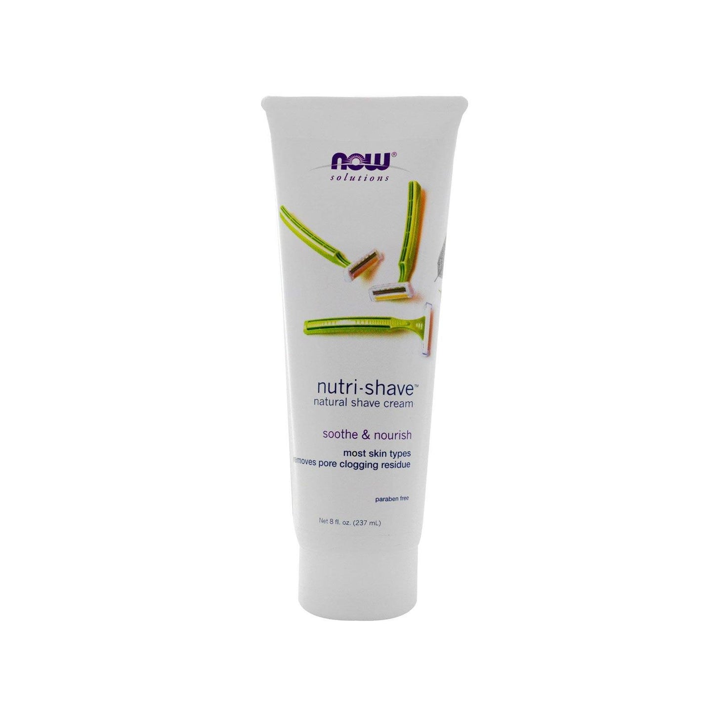 NOW Solutions, Nutri-Shave, Shave Cream, Removes Pore Clogging Residue, Reduces Irritation, 8-Ounce (237 ml) - Bloom Concept